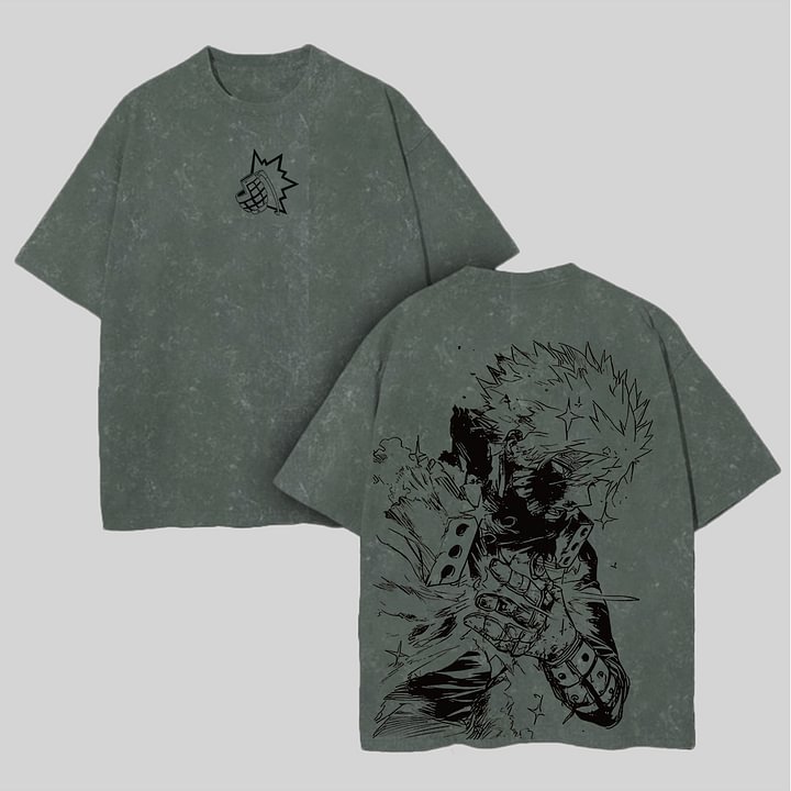 Katsuki Bakugo Printed Unisex Washed T-Shirt