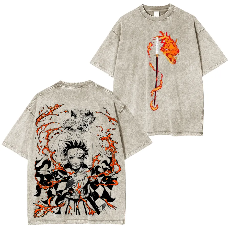 Demon Slayer Rengoku’s flame never dies Unisex Washed T-Shirt