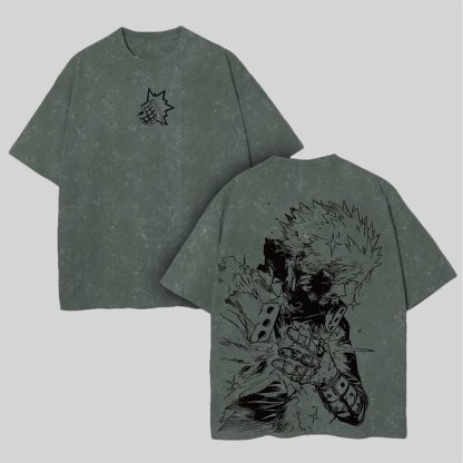 Katsuki Bakugo Printed Unisex Washed T-Shirt