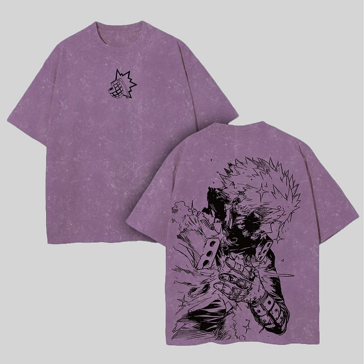 Katsuki Bakugo Printed Unisex Washed T-Shirt