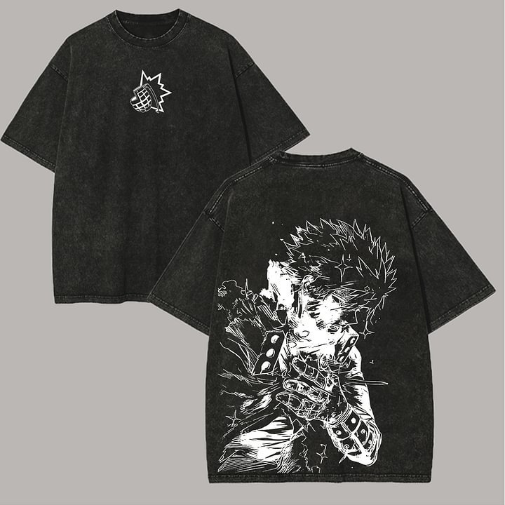 Katsuki Bakugo Printed Unisex Washed T-Shirt