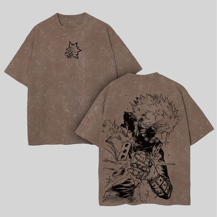 Katsuki Bakugo Printed Unisex Washed T-Shirt