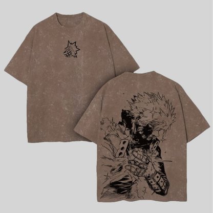 Katsuki Bakugo Printed Unisex Washed T-Shirt