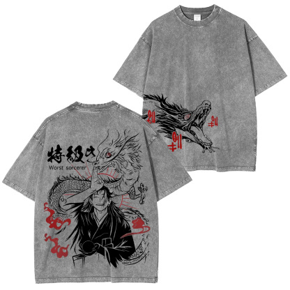 Jujutsu Kaisen Suguru Geto Printed Unisex Washed T-Shirt