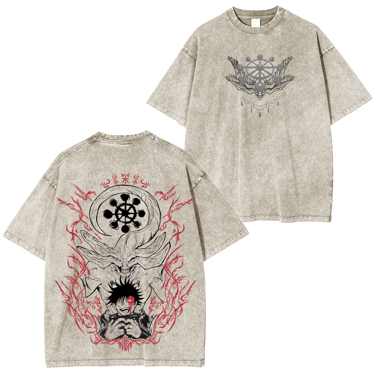 Jujutsu Kaisen Megumi Fushiguro Printed Unisex Washed T-Shirt