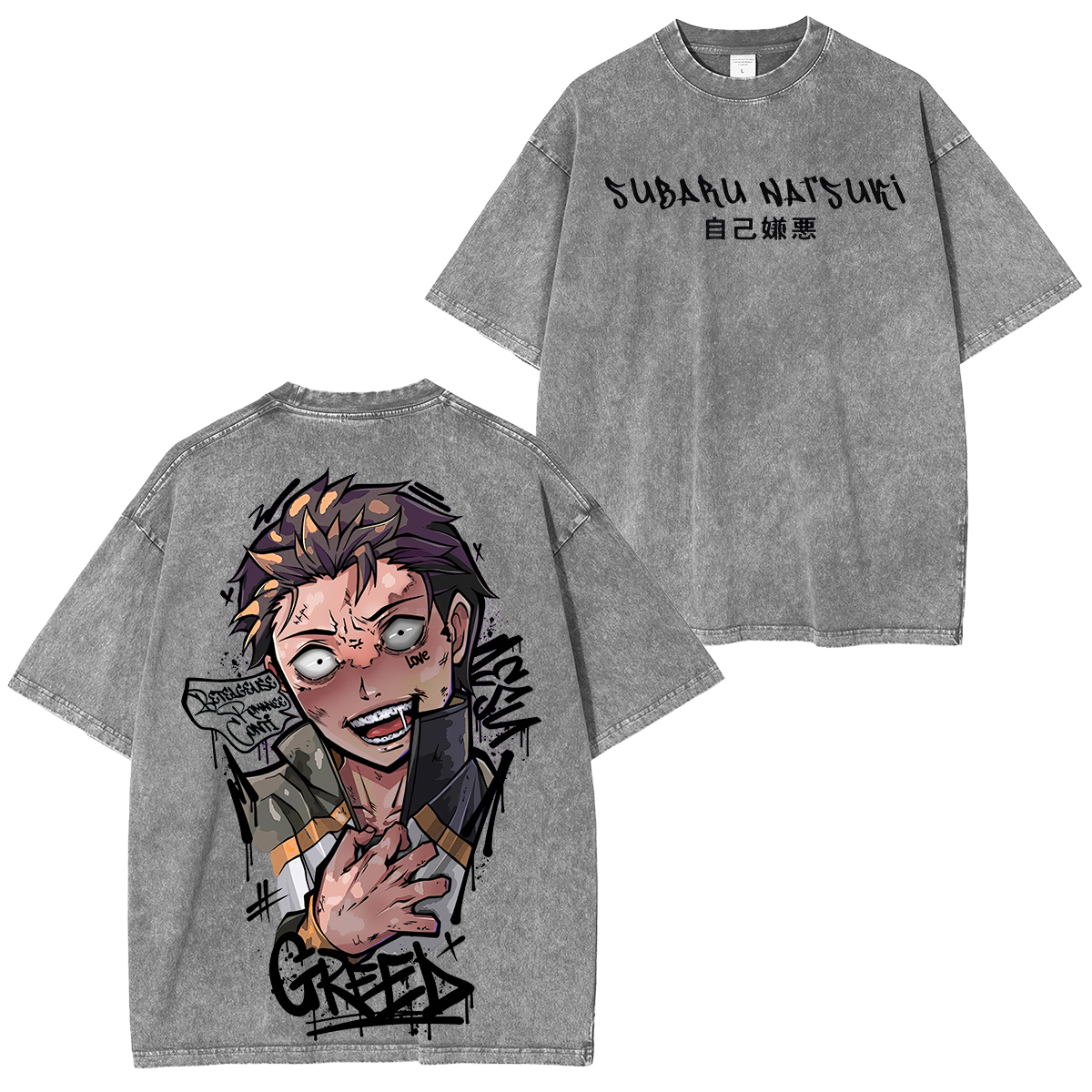 Re:Zero Subaru Natsuki Printed Unisex Washed T-Shirt