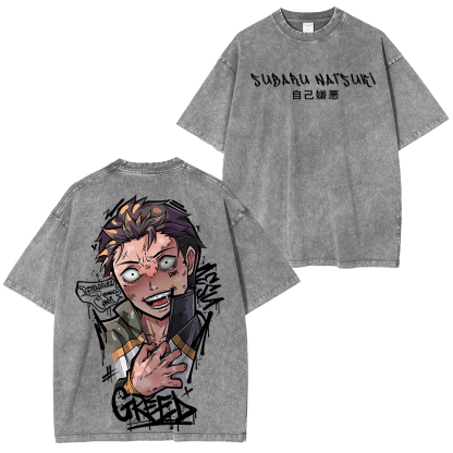 Re:Zero Subaru Natsuki Printed Unisex Washed T-Shirt