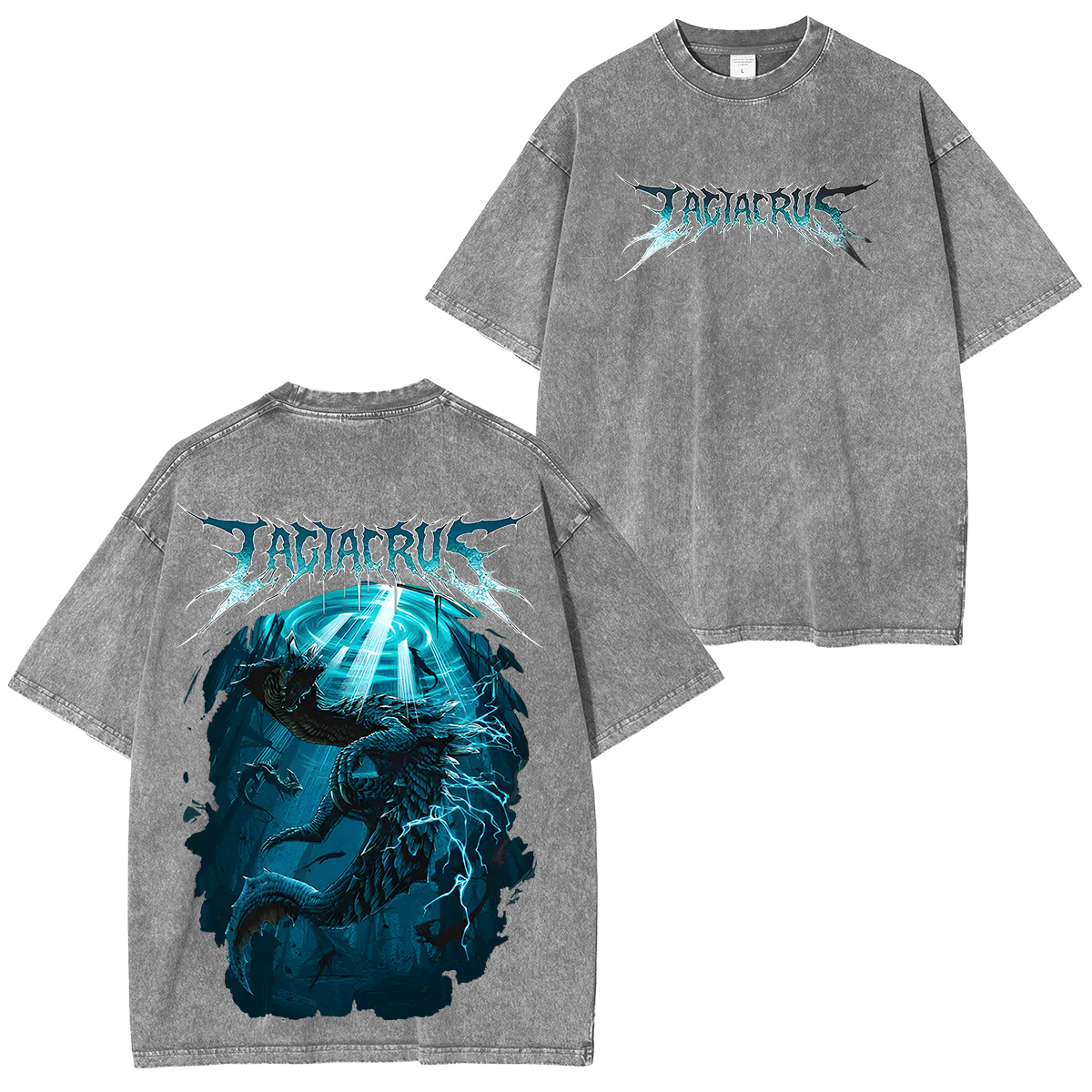 Monster Hunter Lagiacrus Printed Unisex Washed T-Shirt