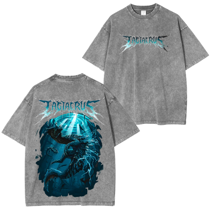 Monster Hunter Lagiacrus Printed Unisex Washed T-Shirt
