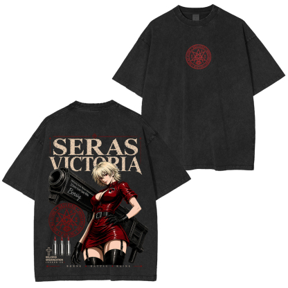 Hellsing Seras Victoria Printed Unisex Washed T-Shirt