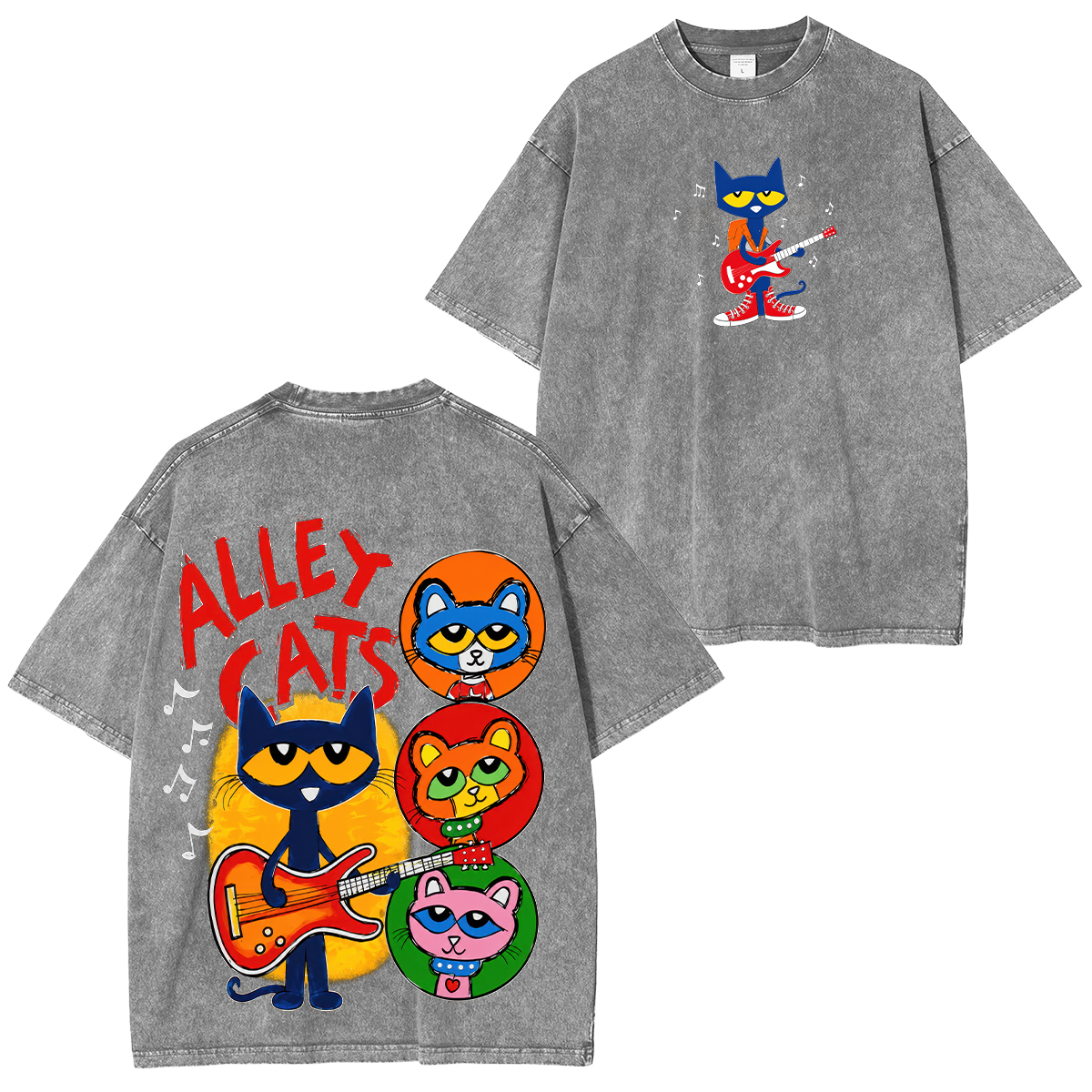Pete the Cat Printed Unisex Washed T-Shirt