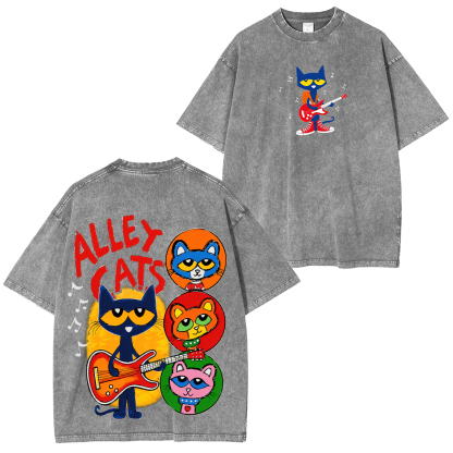 Pete the Cat Printed Unisex Washed T-Shirt