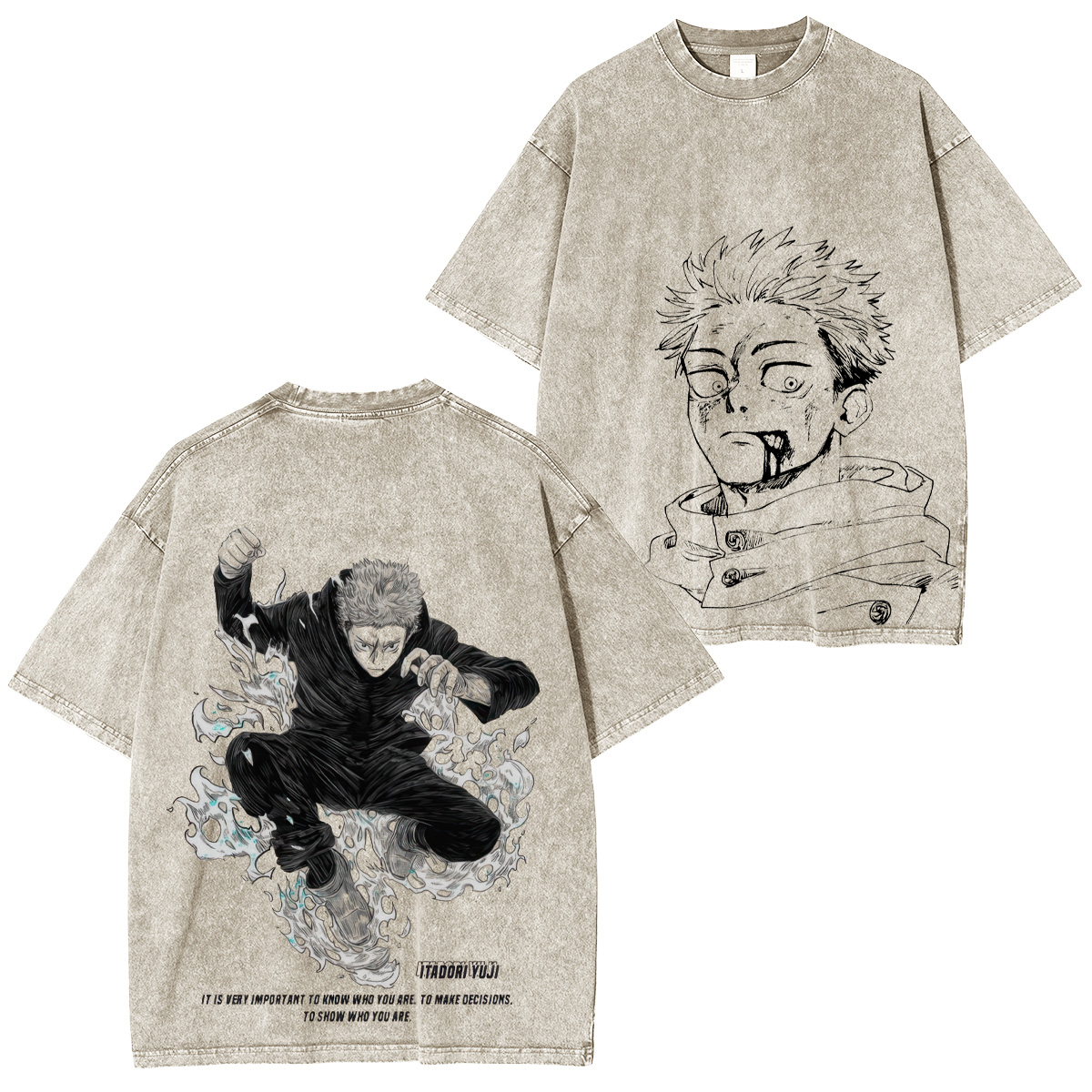 Jujutsu Kaisen Yuji Itadori Unisex Washed T-Shirt