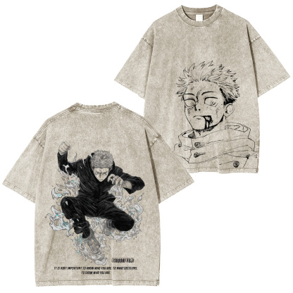 Jujutsu Kaisen Yuji Itadori Unisex Washed T-Shirt