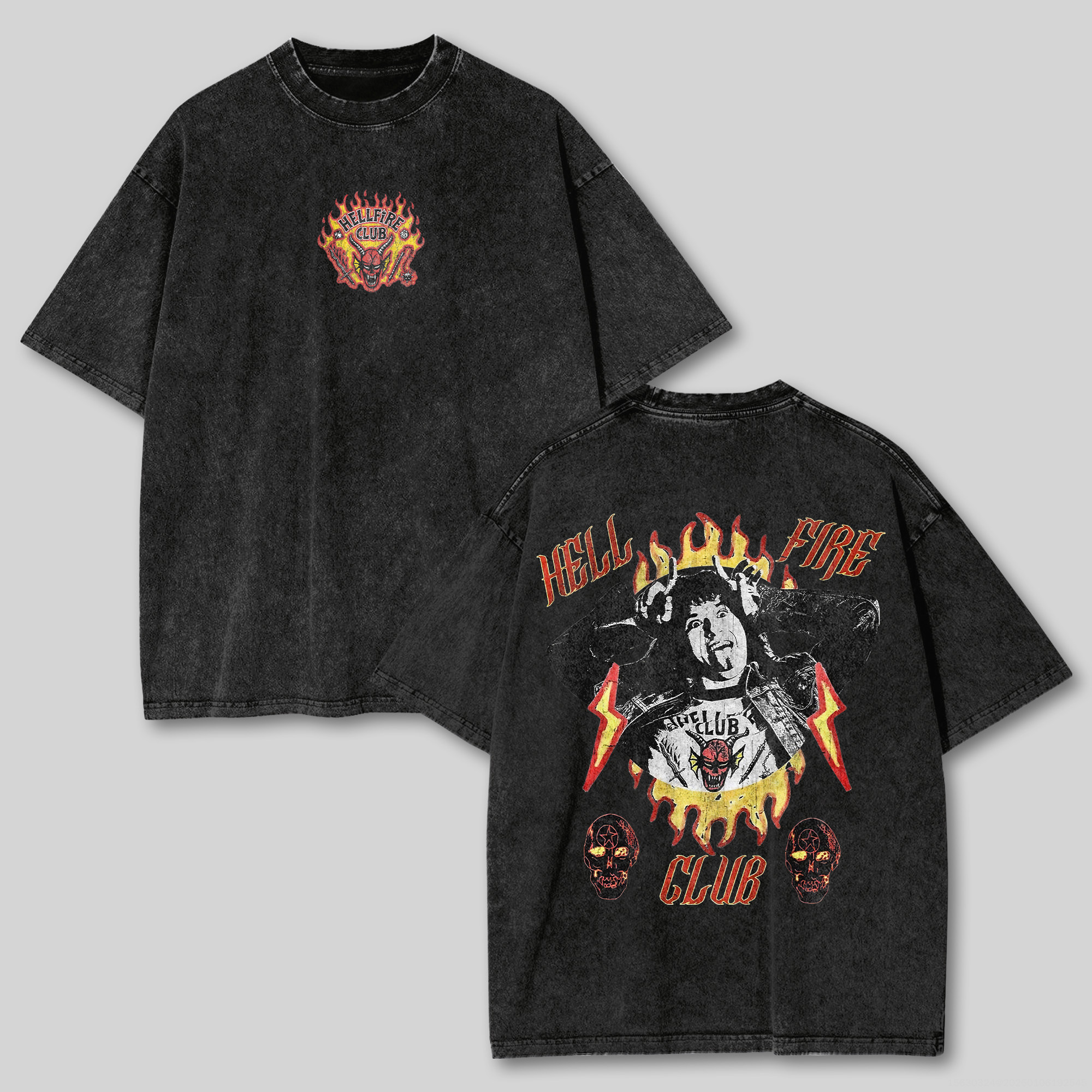 Stranger Things Hellfire Club Unisex Washed T-Shirt