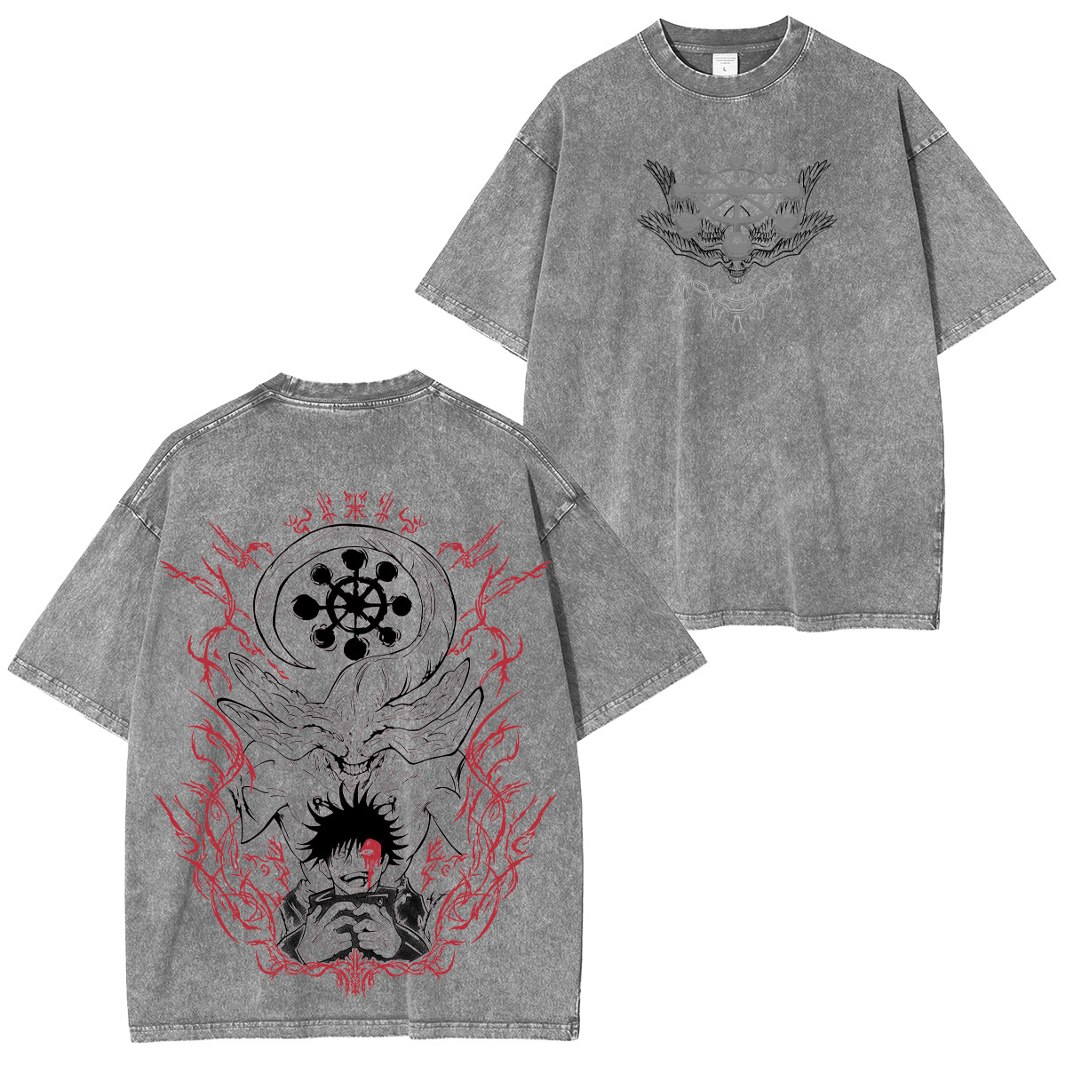 Jujutsu Kaisen Megumi Fushiguro Printed Unisex Washed T-Shirt