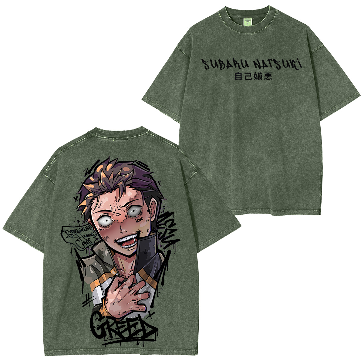 Re:Zero Subaru Natsuki Printed Unisex Washed T-Shirt