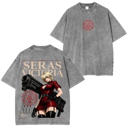 Hellsing Seras Victoria Printed Unisex Washed T-Shirt