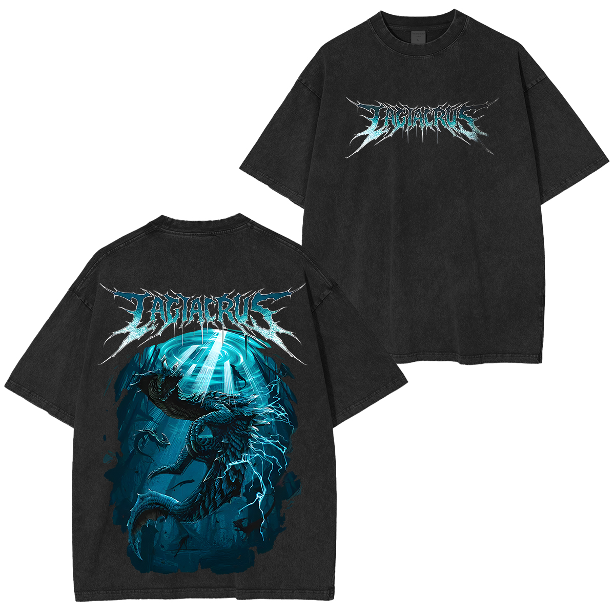 Monster Hunter Lagiacrus Printed Unisex Washed T-Shirt