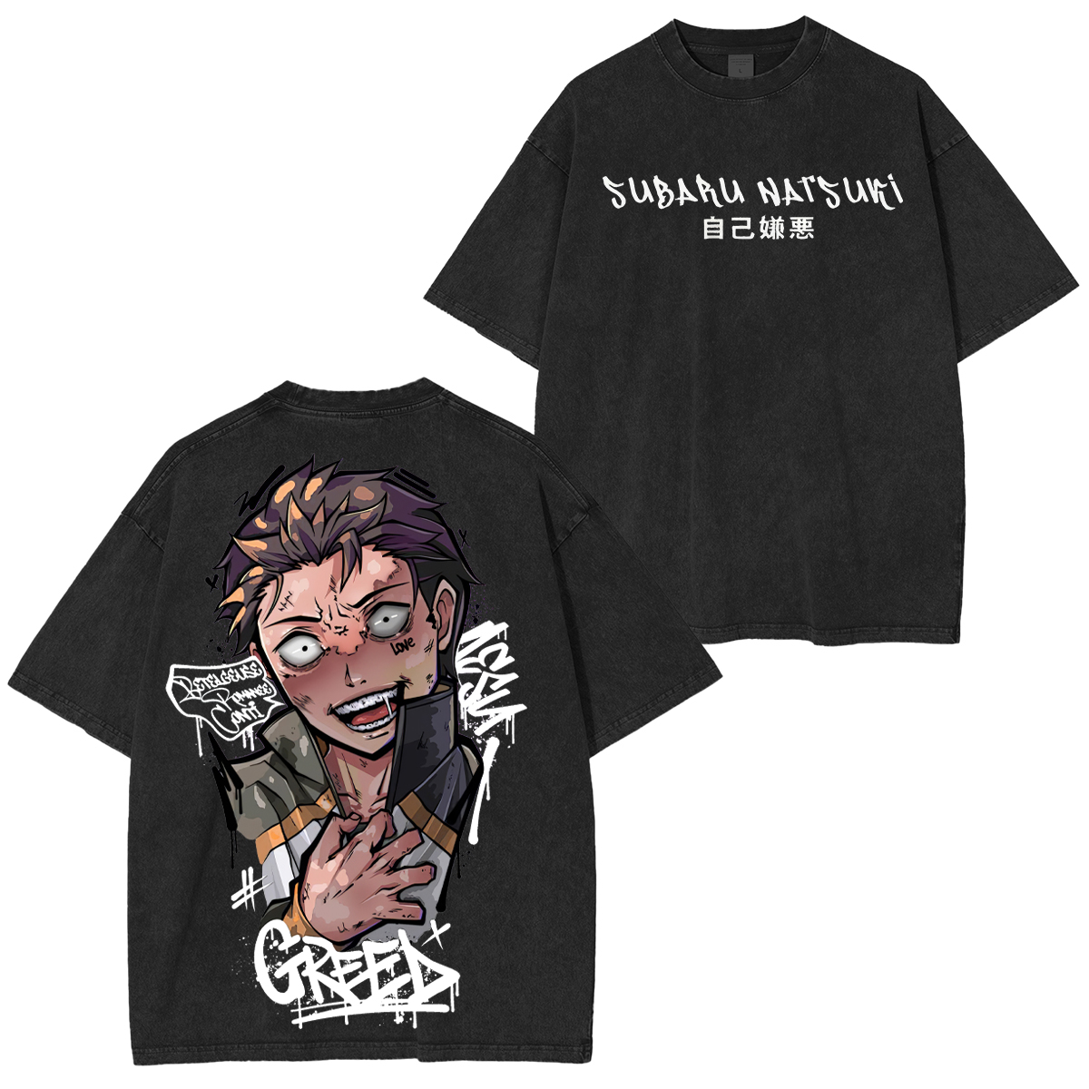 Re:Zero Subaru Natsuki Printed Unisex Washed T-Shirt