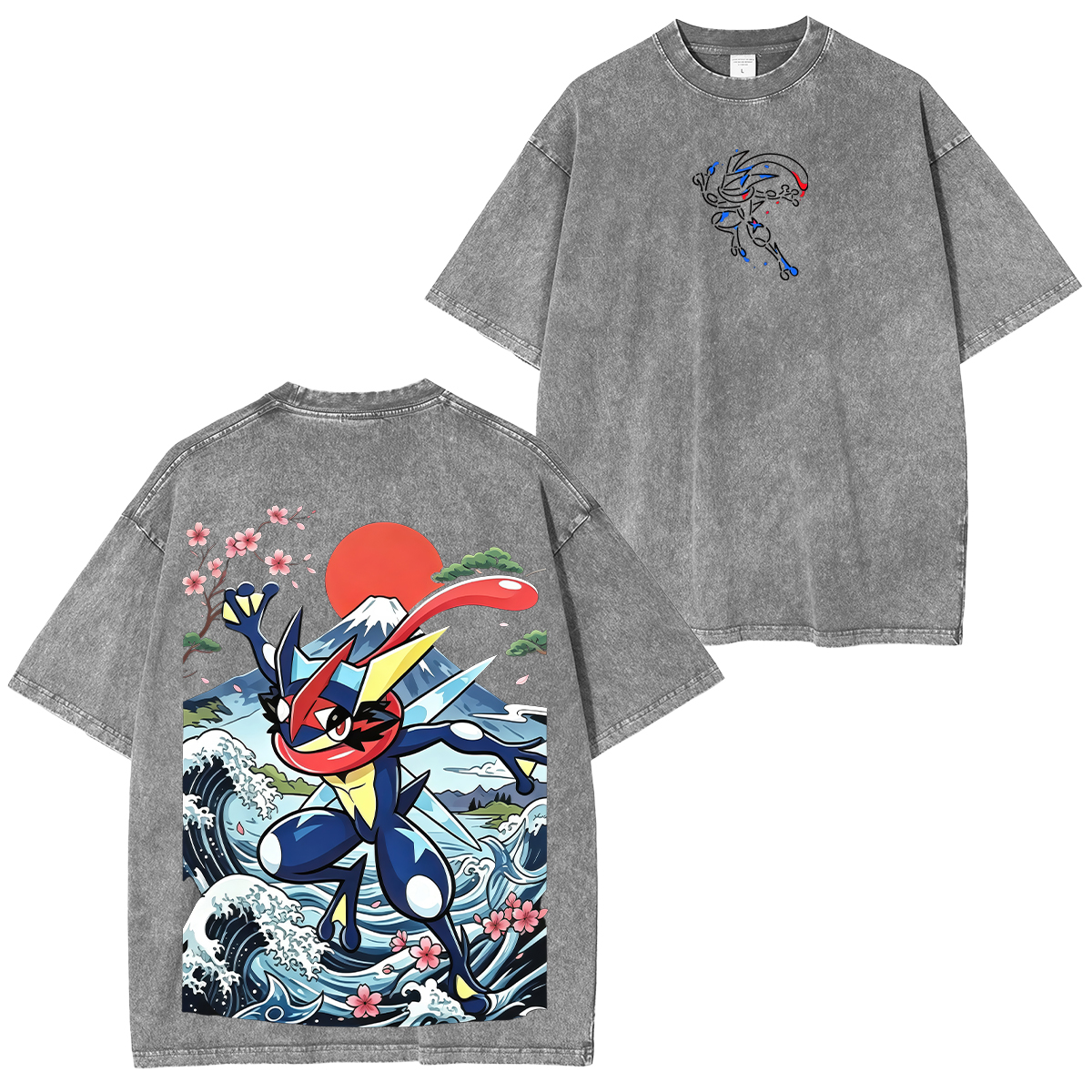 Pokémon Greninja Printed Unisex Washed T-Shirt