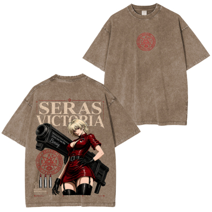 Hellsing Seras Victoria Printed Unisex Washed T-Shirt