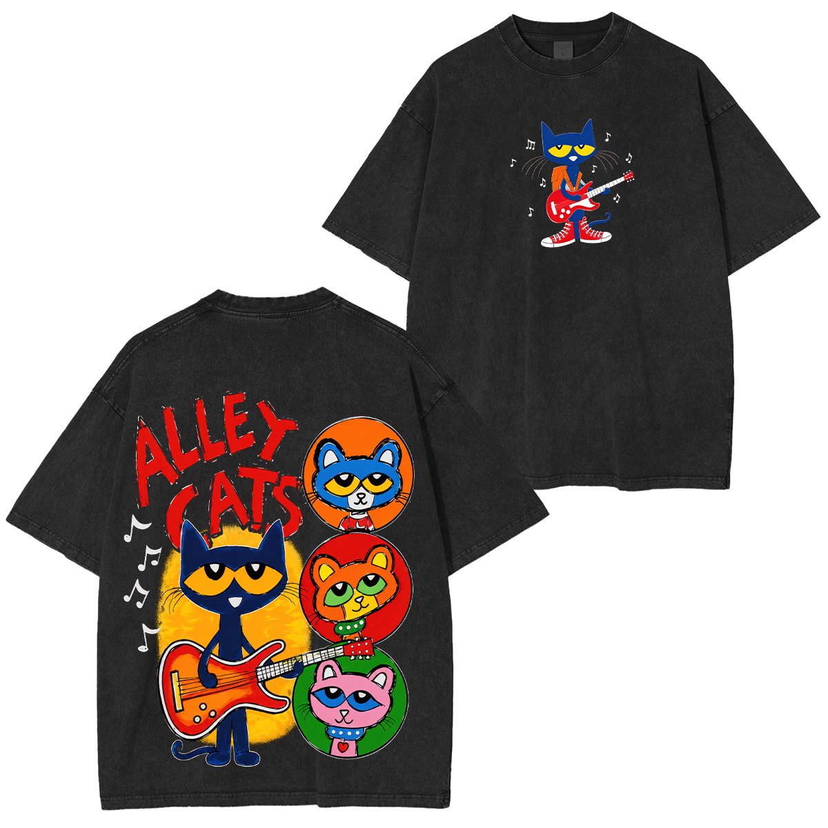 Pete the Cat Printed Unisex Washed T-Shirt