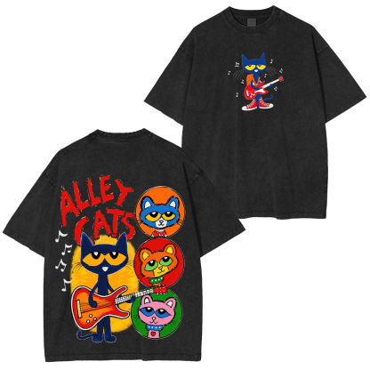 Pete the Cat Printed Unisex Washed T-Shirt