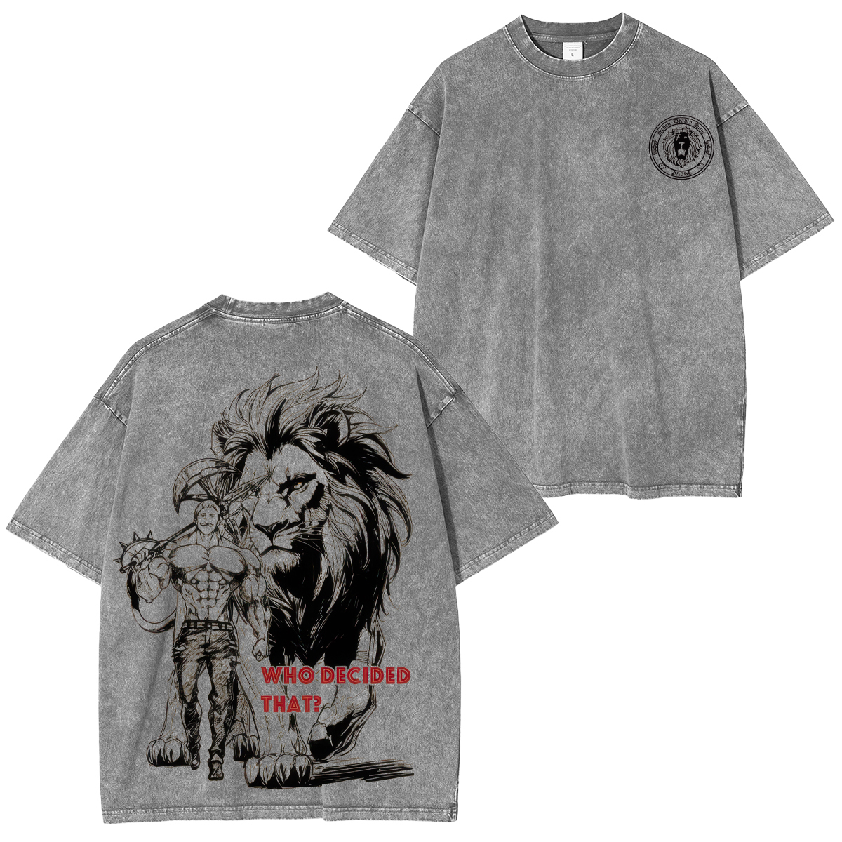 Seven deadly sins Escanor Printed Unisex Washed T-Shirt