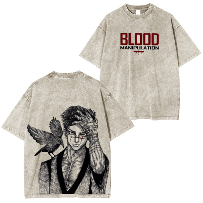 Jujutsu Kaisen Blood Manipulation Unisex Washed T-Shirt