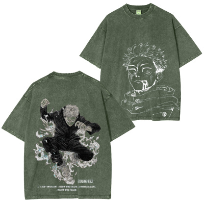 Jujutsu Kaisen Yuji Itadori Unisex Washed T-Shirt