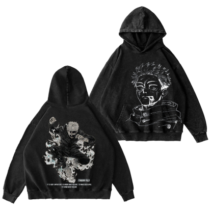 Jujutsu Kaisen Yuji Itadori Unisex Washed Hoodie