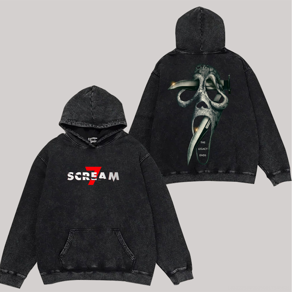 Scream 7 Printed Unisex Washed Hoodie