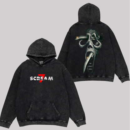 Scream 7 Printed Unisex Washed Hoodie