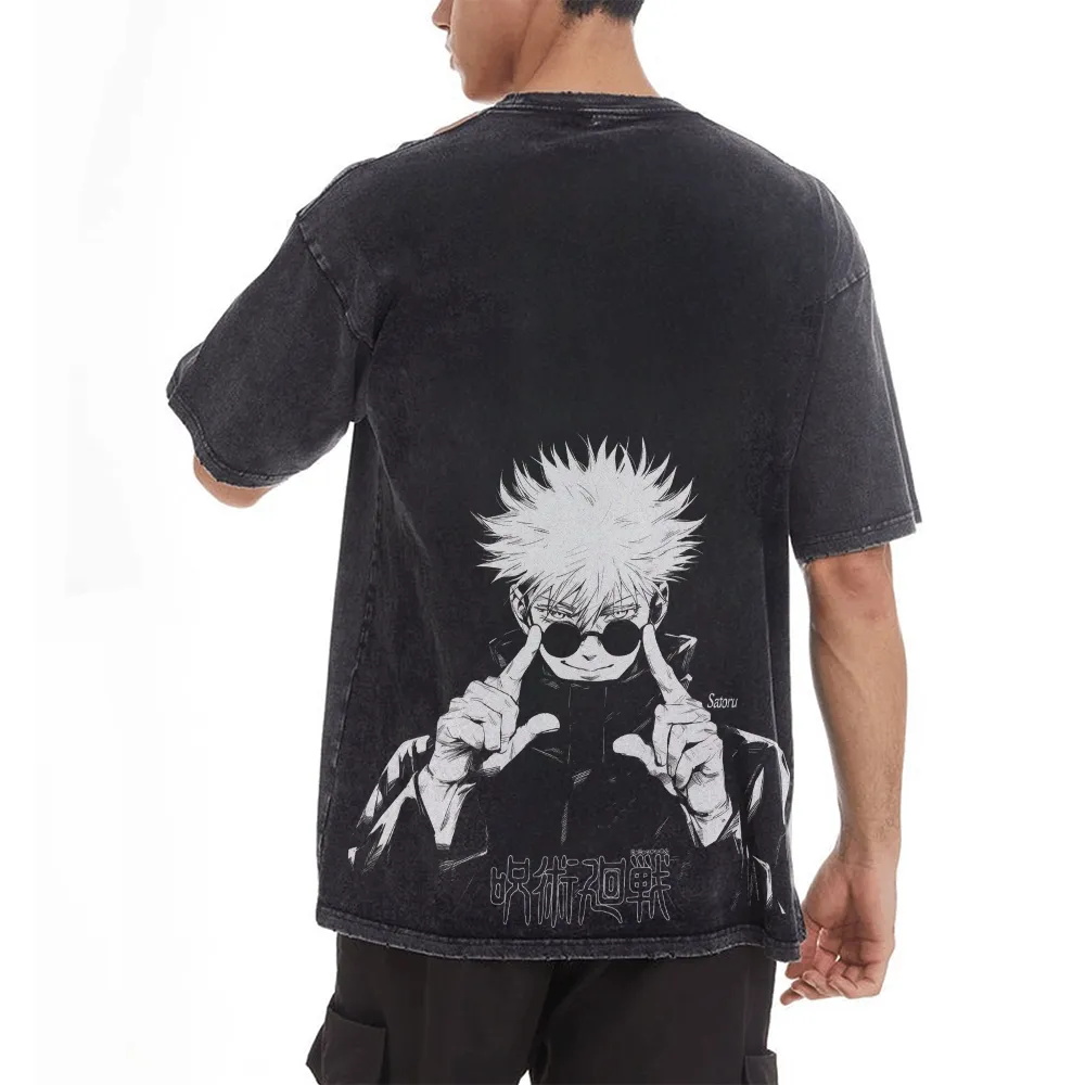 Jujutsu Kaisen Gojo Oversize Washed T-Shirt- Unisex