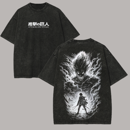 Attack on Titan Printed Unisex Washed T-Shirt