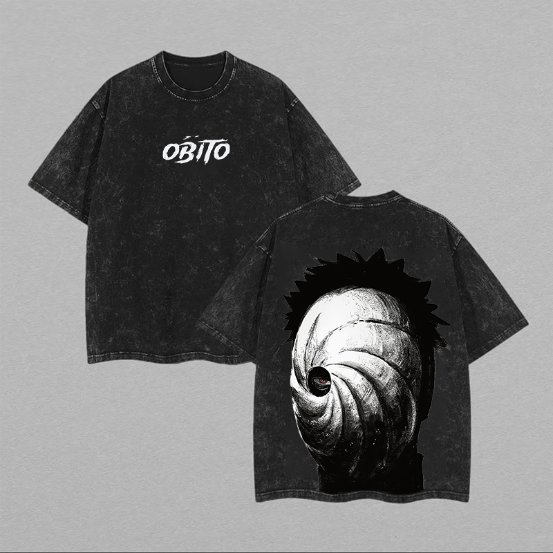 Naruto Uchiha Obito Printed Unisex Washed T-Shirt