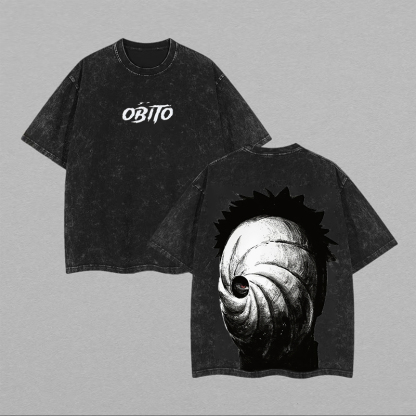 Naruto Uchiha Obito Printed Unisex Washed T-Shirt