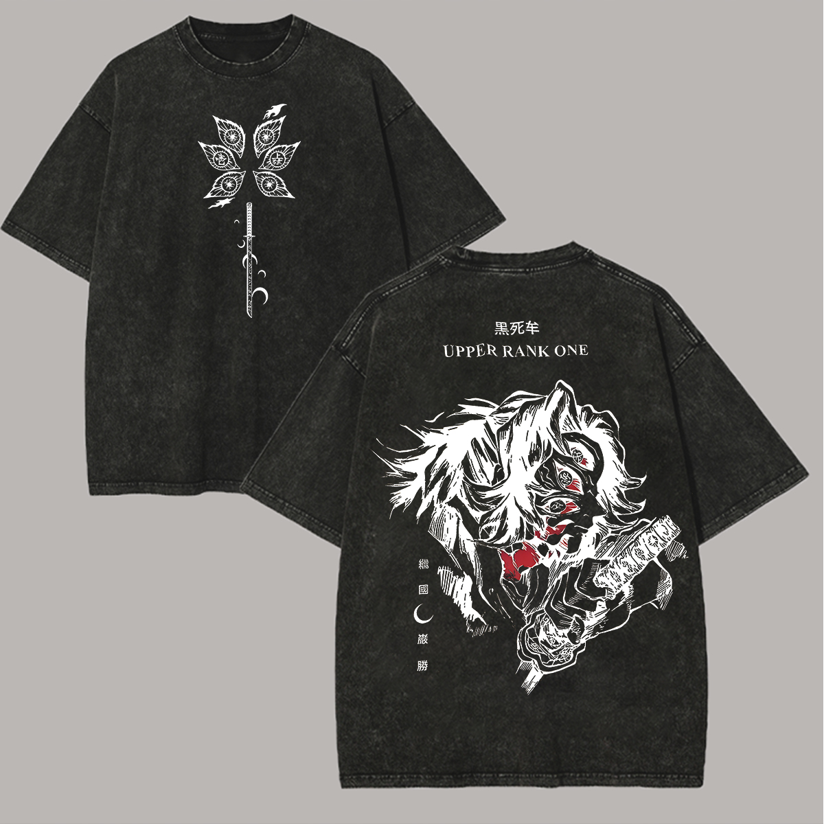 Demon Slayer Upper Rank One Printed Unisex Washed T-Shirt