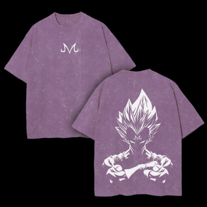 Retro Limited Vegeta Dragon Ball Oversize Washed T-Shirt- Unisex