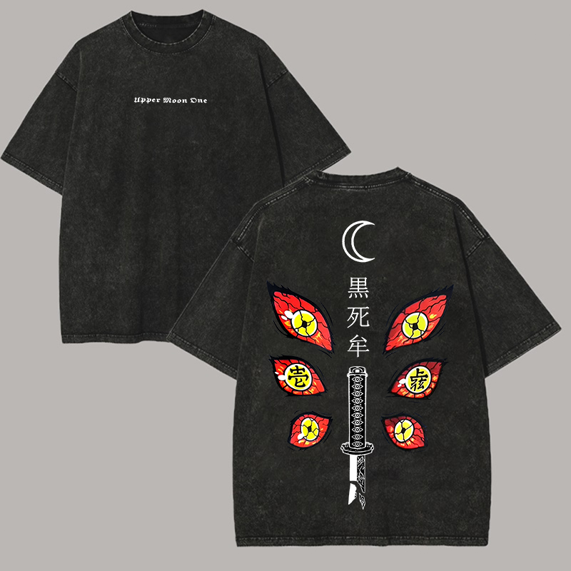 Demon Slayer Kokushibo Printed Unisex Washed T-Shirt