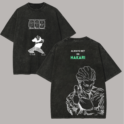 Jujutsu Kaisen Hakari Kinji Printed Unisex Washed T-Shirt