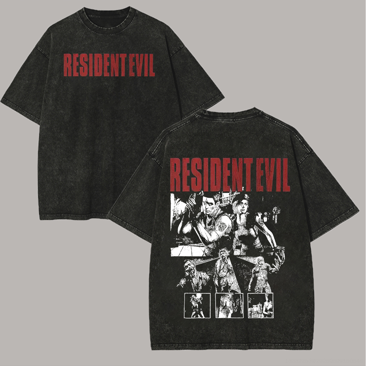 Resident Evil Printed Unisex Washed T-Shirt