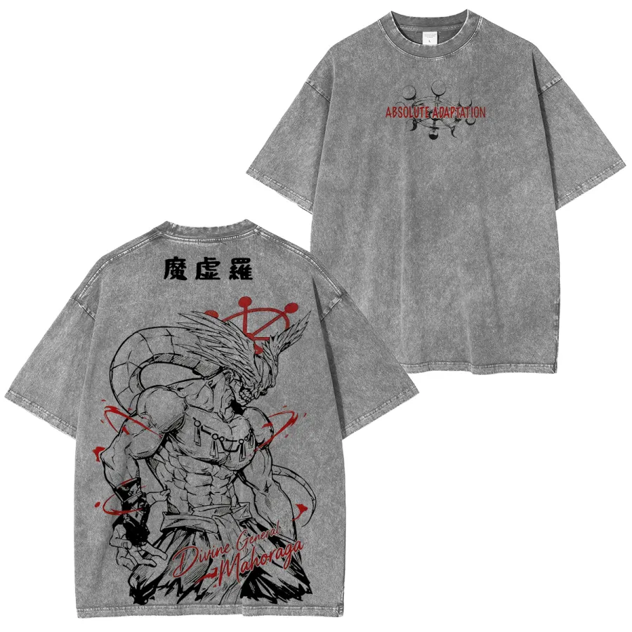 Jujutsu Kaisen Mahoraga Printed Unisex Washed T-Shirt