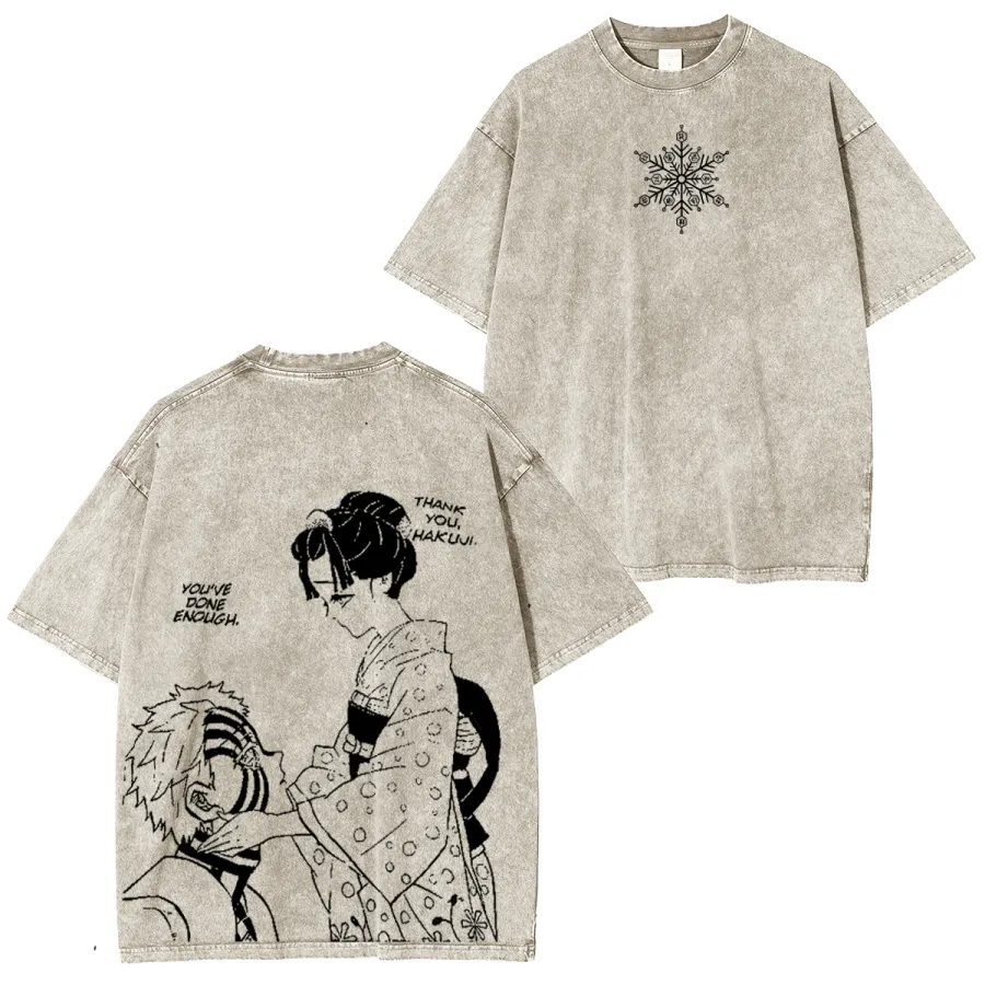 Demon Slayer Akaza & koyuki-Unisex Washed T-Shirt