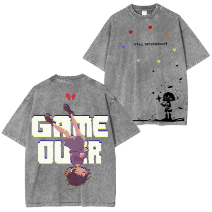 Undertale Frisk Printed Unisex Washed T-Shirt