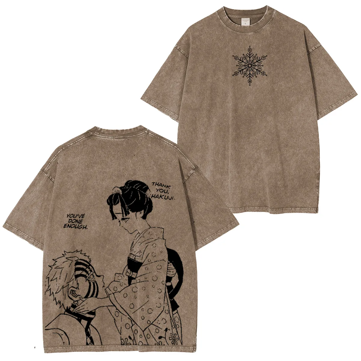 Demon Slayer Akaza & koyuki-Unisex Washed T-Shirt