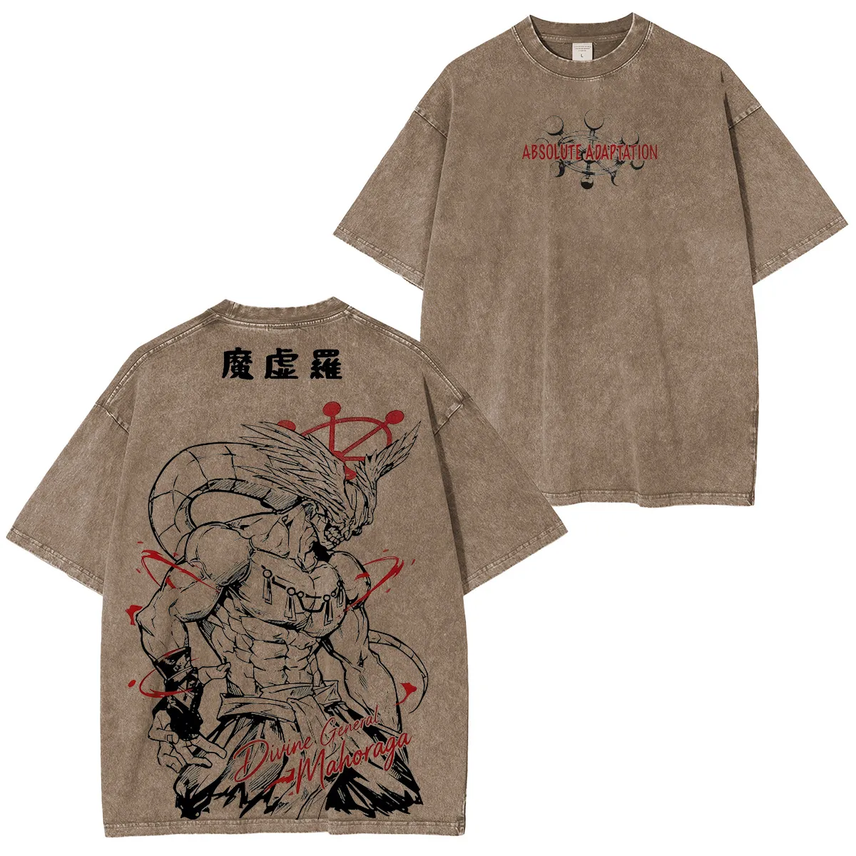 Jujutsu Kaisen Mahoraga Printed Unisex Washed T-Shirt