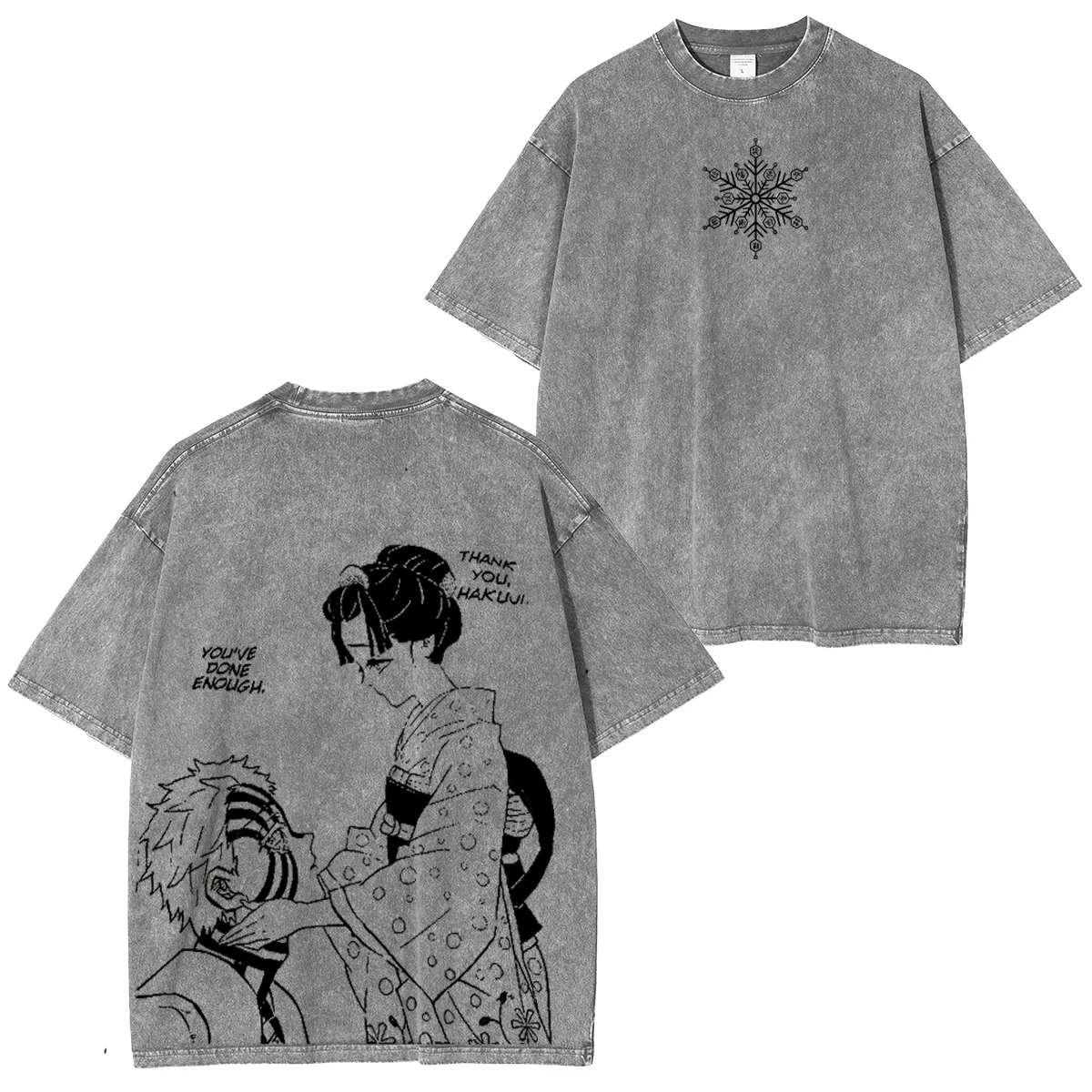 Demon Slayer Akaza & koyuki-Unisex Washed T-Shirt
