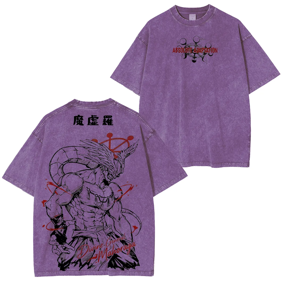 Jujutsu Kaisen Mahoraga Printed Unisex Washed T-Shirt